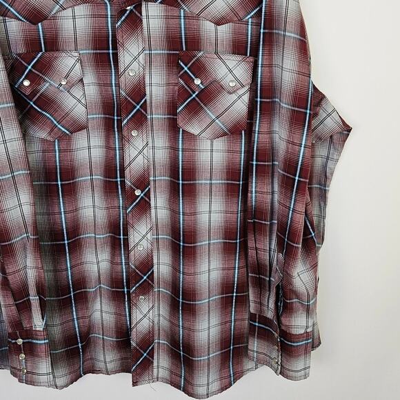 Wrangler Western Fashion Snap Shirt Mens Size XL XXL Pearl Snap Rodeo Cowboy - Picture 9 of 10